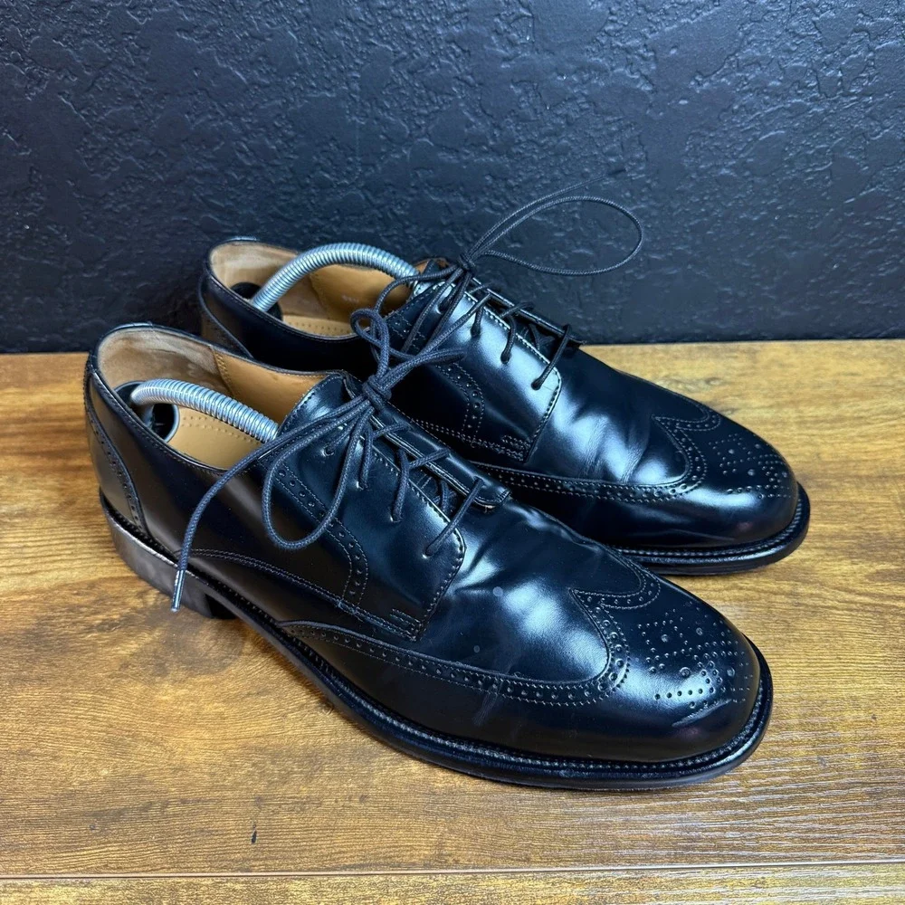 Bostonian First‎ Flex 25080 Black Leather Wingtip Oxford Mens 9.5M